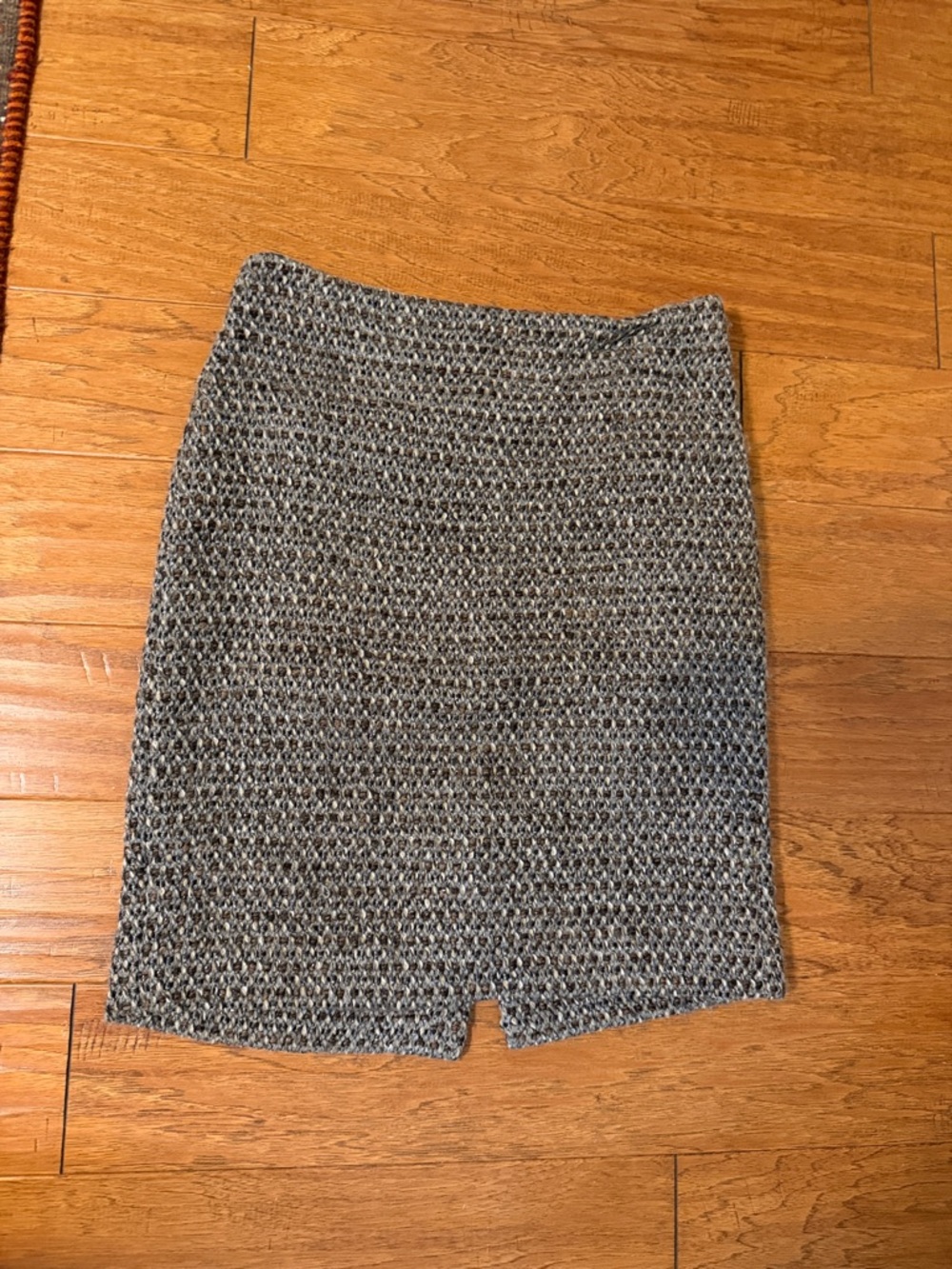 J. Crew Gray Tweed Pencil Skirt with Center Notch